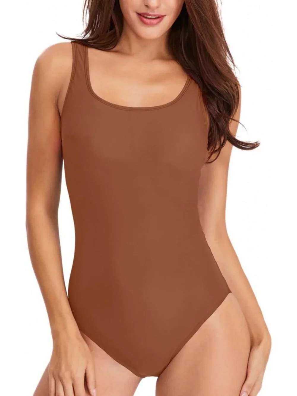 Scoop Neck U-Back Women's Athletic One-Piece Swimsuit for Training & Fitness